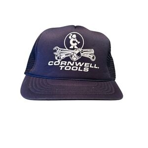 Vintage Cornwell‎ Tools Trucker Hat Adult Snapback Cap Blue